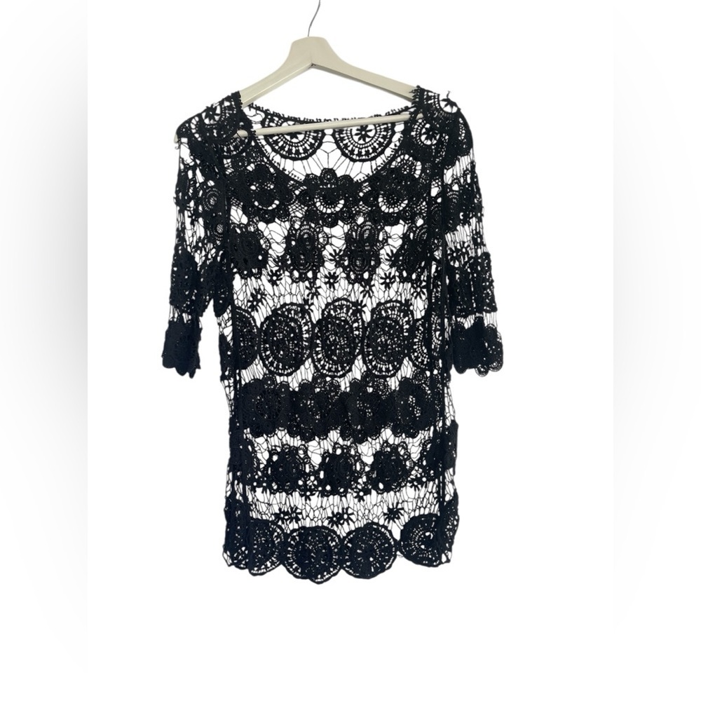 Alberto Makali Vintage Crochet Lace Tunic Whimsigoth Fairy Grunge Mesh Size S
